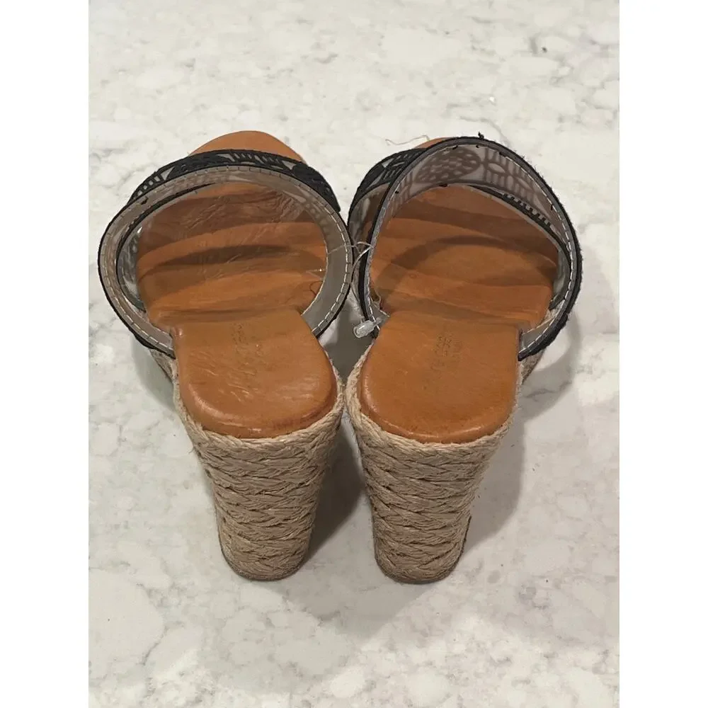 Andre‎ Assous Women’s Aja Decorated Double Strap Espadrille Wedge Sandals Sz 6.5